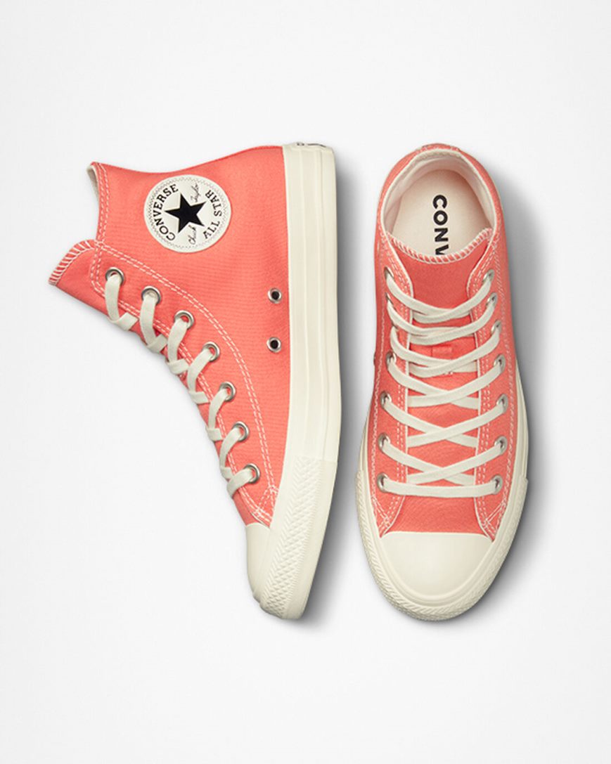 Dámské Boty Vysoké Converse Chuck Taylor All Star Floral Embroidery Oranžové Černé | CZ TCEH10